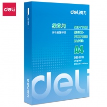 得力（deli） 7402 A4 莱茵河复印纸 70g 500张/包 8包/箱
